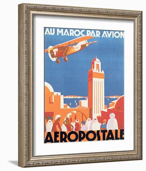 Au Maroc Par Avion, Aeropostale-null-Framed Premium Giclee Print