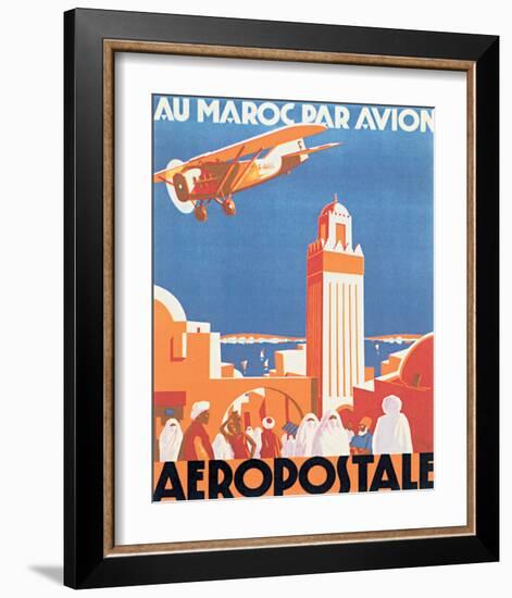 Au Maroc Par Avion, Aeropostale-null-Framed Premium Giclee Print