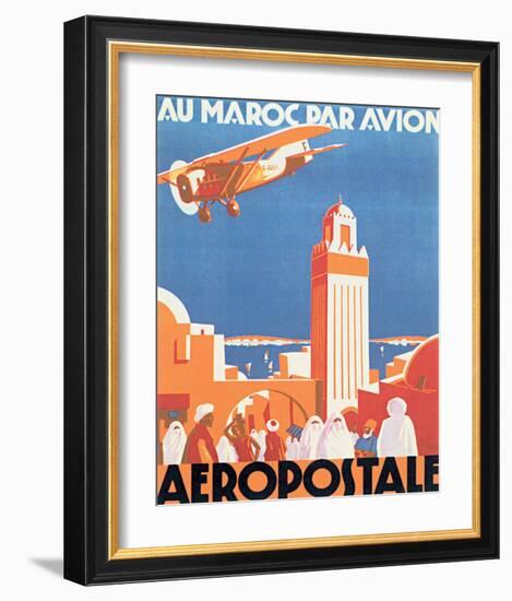 Au Maroc Par Avion, Aeropostale-null-Framed Premium Giclee Print