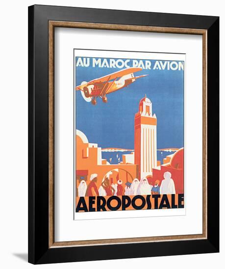 Au Maroc Par Avion, Aeropostale-null-Framed Art Print