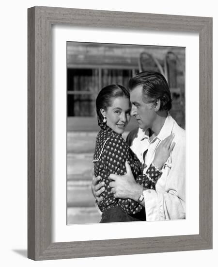 Au pays by la peur THE WILD NORTH, (aka THE BIG NORTH) by AdrewMarton with Cyd Charisse, Stewart Gr-null-Framed Photo