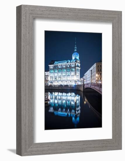 Au Pont Rouge Department Store at night, St. Petersburg, Leningrad Oblast, Russia-Ben Pipe-Framed Photographic Print