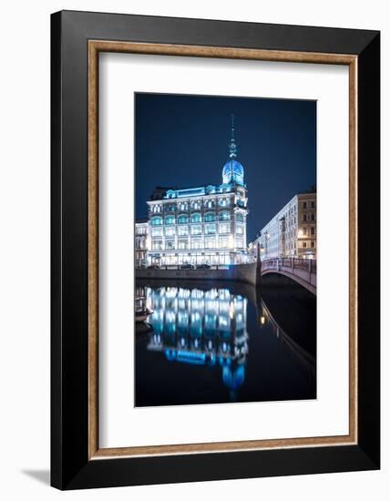 Au Pont Rouge Department Store at night, St. Petersburg, Leningrad Oblast, Russia-Ben Pipe-Framed Photographic Print