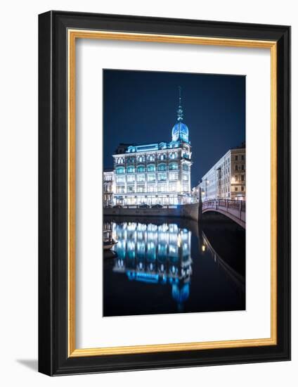 Au Pont Rouge Department Store at night, St. Petersburg, Leningrad Oblast, Russia-Ben Pipe-Framed Photographic Print