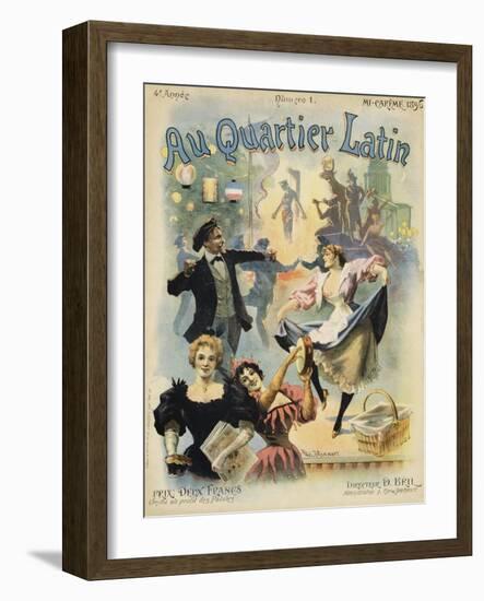 Au Quarter Latin Poster-Paul Merwart-Framed Giclee Print