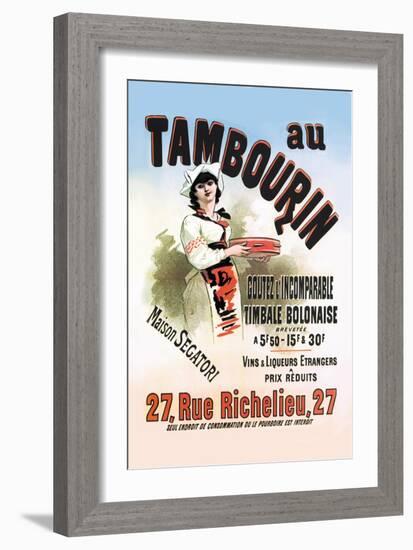 Au Tambourin-Jules Ch?ret-Framed Art Print