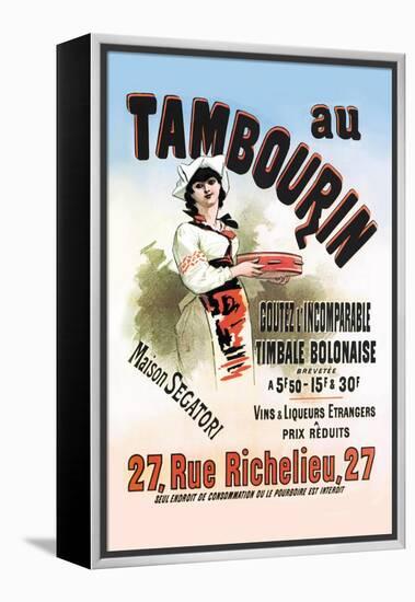 Au Tambourin-Jules Chéret-Framed Stretched Canvas