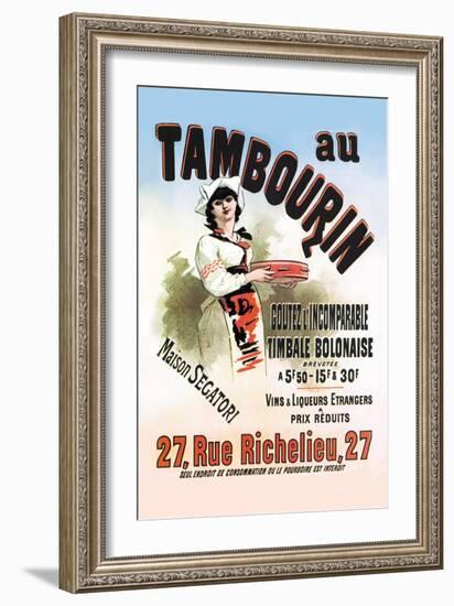 Au Tambourin-Jules Chéret-Framed Art Print