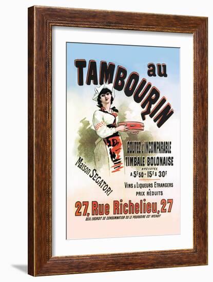 Au Tambourin-Jules Chéret-Framed Art Print