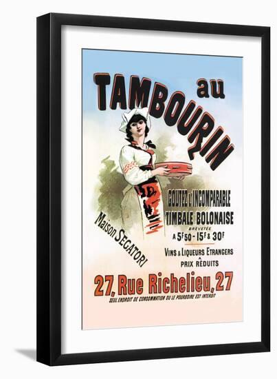 Au Tambourin-Jules Chéret-Framed Art Print