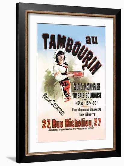 Au Tambourin-Jules Chéret-Framed Art Print