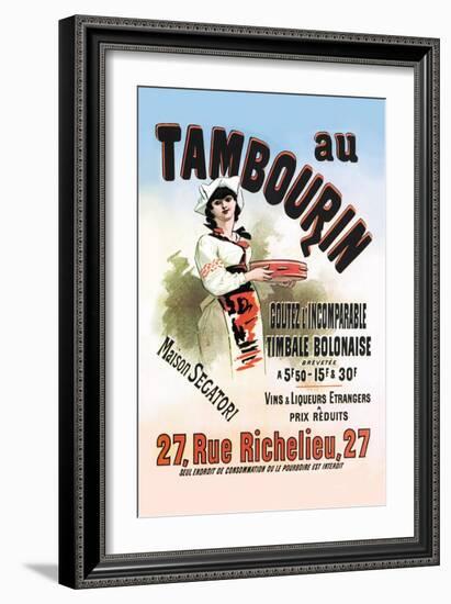 Au Tambourin-Jules Chéret-Framed Art Print