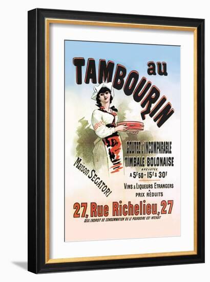 Au Tambourin-Jules Chéret-Framed Art Print