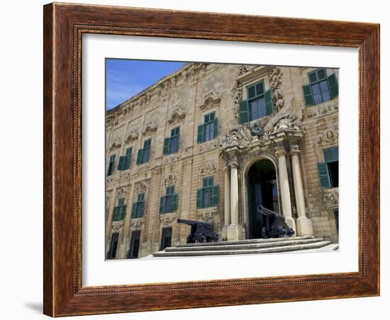 Auberge De Castille One of Valletta's Most Magnificent Buildings, Valletta, Malta, Mediterranean, E-Simon Montgomery-Framed Photographic Print