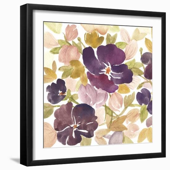 Aubergine Blossom 1-Edith Lentz-Framed Art Print