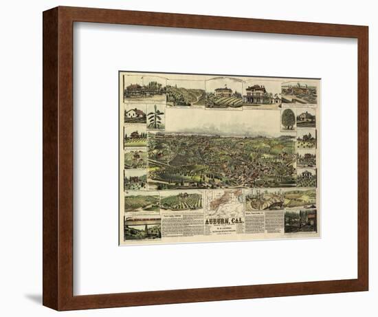 Auburn, California - Panoramic Map-Lantern Press-Framed Art Print