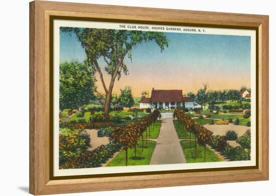 Auburn, New York - Exterior View of Hoopes Gardens Club House-Lantern Press-Framed Stretched Canvas