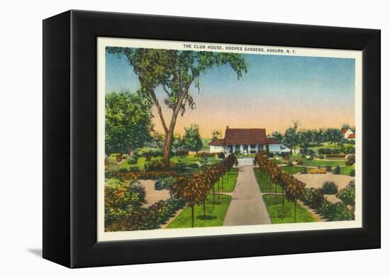 Auburn, New York - Exterior View of Hoopes Gardens Club House-Lantern Press-Framed Stretched Canvas