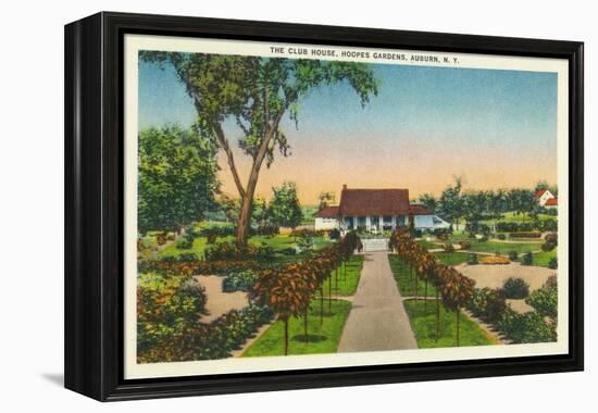 Auburn, New York - Exterior View of Hoopes Gardens Club House-Lantern Press-Framed Stretched Canvas