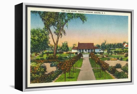Auburn, New York - Exterior View of Hoopes Gardens Club House-Lantern Press-Framed Stretched Canvas