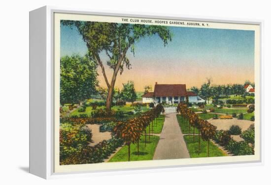 Auburn, New York - Exterior View of Hoopes Gardens Club House-Lantern Press-Framed Stretched Canvas