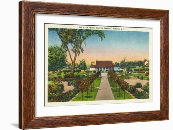 Auburn, New York - Exterior View of Hoopes Gardens Club House-Lantern Press-Framed Premium Giclee Print