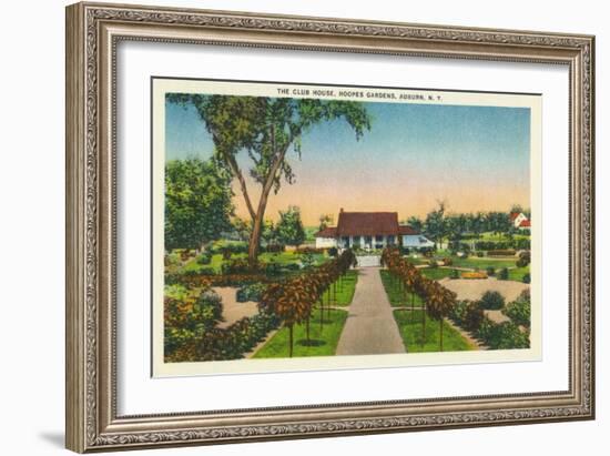 Auburn, New York - Exterior View of Hoopes Gardens Club House-Lantern Press-Framed Art Print