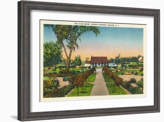 Auburn, New York - Exterior View of Hoopes Gardens Club House-Lantern Press-Framed Art Print