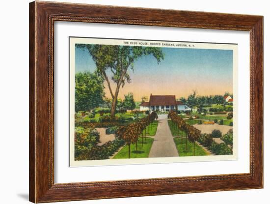 Auburn, New York - Exterior View of Hoopes Gardens Club House-Lantern Press-Framed Art Print