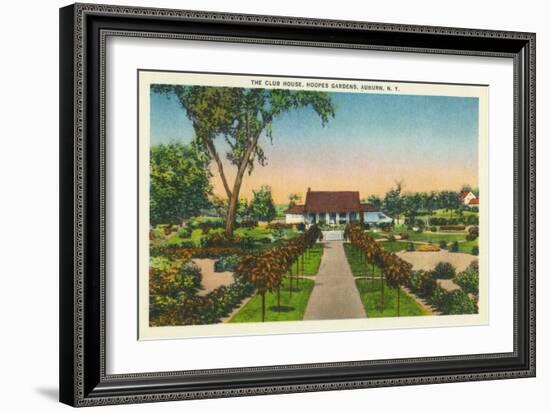 Auburn, New York - Exterior View of Hoopes Gardens Club House-Lantern Press-Framed Art Print