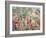 Aubusson Cartoon for a Wall Hanging of Figures in an Oriental Garden (Oil on Canvas)-French School-Framed Giclee Print