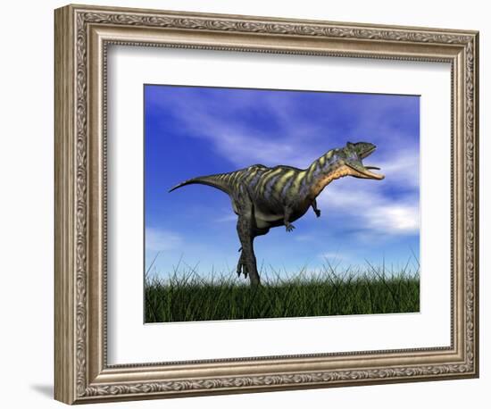 Aucasaurus Dinosaur Running in the Grass-null-Framed Premium Giclee Print