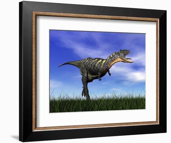 Aucasaurus Dinosaur Running in the Grass-null-Framed Premium Giclee Print