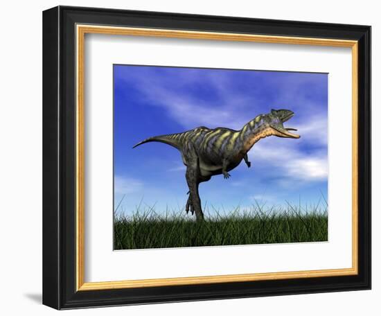 Aucasaurus Dinosaur Running in the Grass-null-Framed Premium Giclee Print