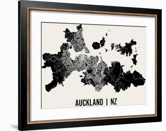 Auckland Map Art Print-null-Framed Art Print