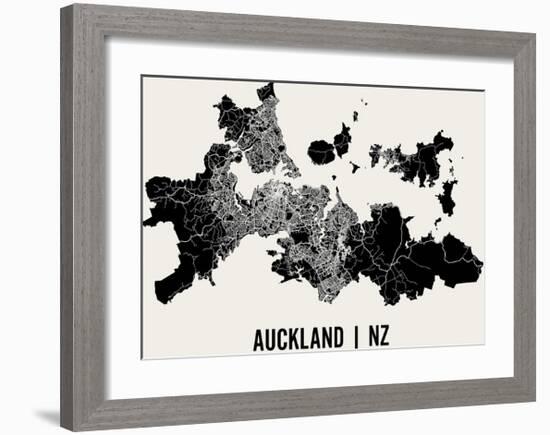 Auckland Map Art Print-null-Framed Art Print