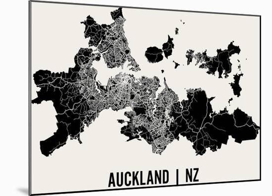 Auckland Map Art Print-null-Mounted Art Print