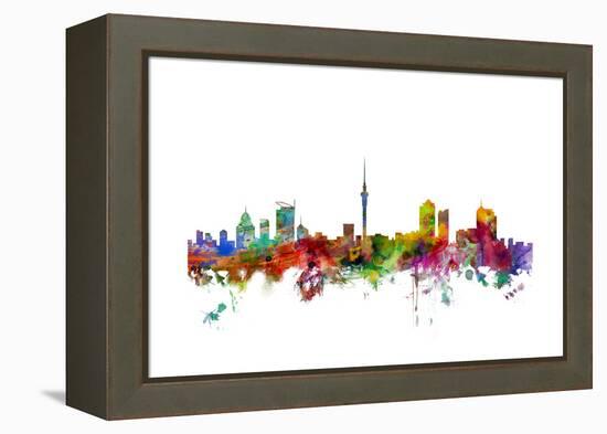 Auckland New Zealand Skyline-Michael Tompsett-Framed Stretched Canvas