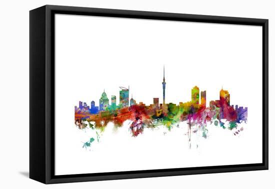 Auckland New Zealand Skyline-Michael Tompsett-Framed Stretched Canvas