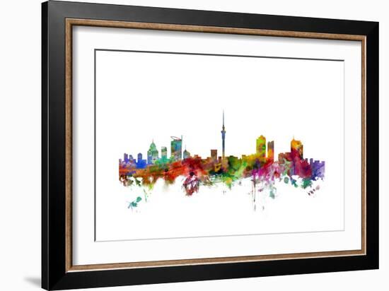 Auckland New Zealand Skyline-Michael Tompsett-Framed Art Print