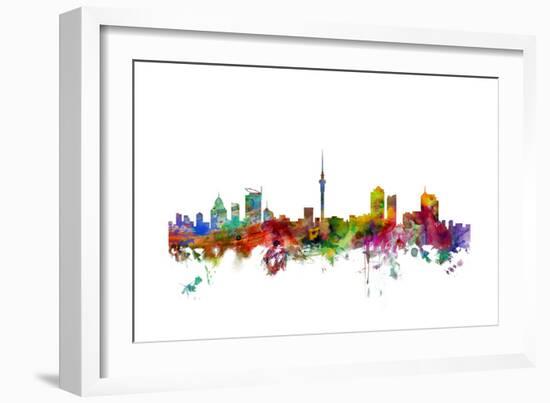 Auckland New Zealand Skyline-Michael Tompsett-Framed Art Print