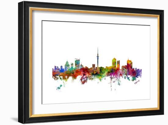 Auckland New Zealand Skyline-Michael Tompsett-Framed Art Print