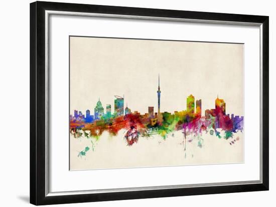 Auckland New Zealand Skyline-Michael Tompsett-Framed Art Print