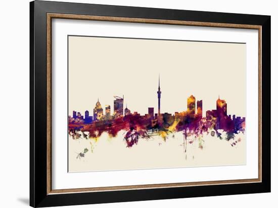 Auckland New Zealand Skyline-Michael Tompsett-Framed Art Print