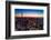 Auckland, New Zealand. The Auckland Skytower and harbor at night.-Micah Wright-Framed Photographic Print