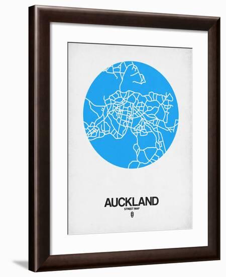 Auckland Street Map Blue-NaxArt-Framed Art Print