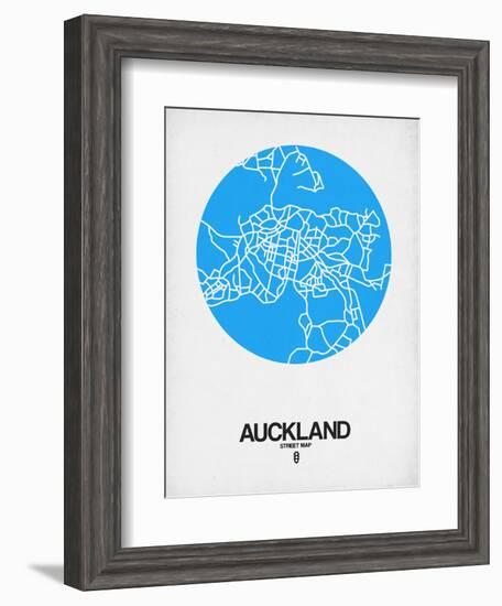 Auckland Street Map Blue-NaxArt-Framed Art Print