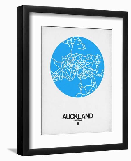 Auckland Street Map Blue-NaxArt-Framed Art Print