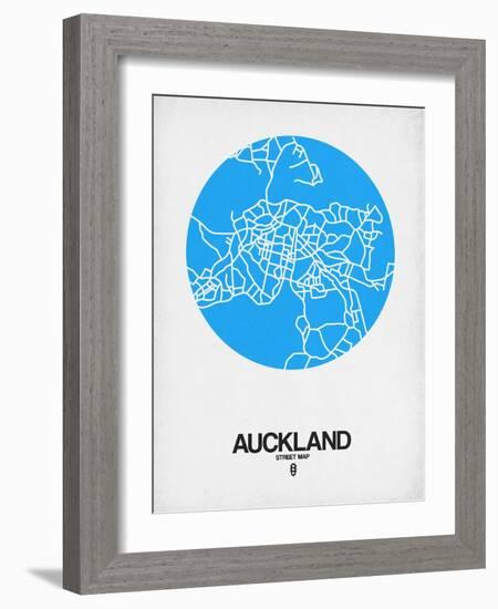 Auckland Street Map Blue-NaxArt-Framed Art Print