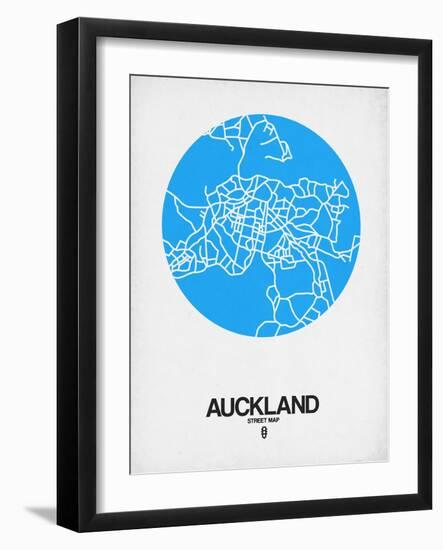 Auckland Street Map Blue-NaxArt-Framed Art Print